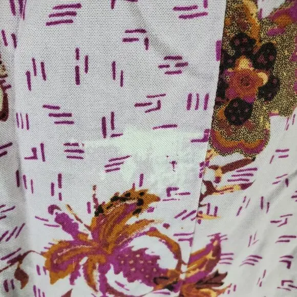 Maurices Womens Plus Size Purple Floral Long Sleeve Boho Blouse Top Size 1X - Picture 4 of 9